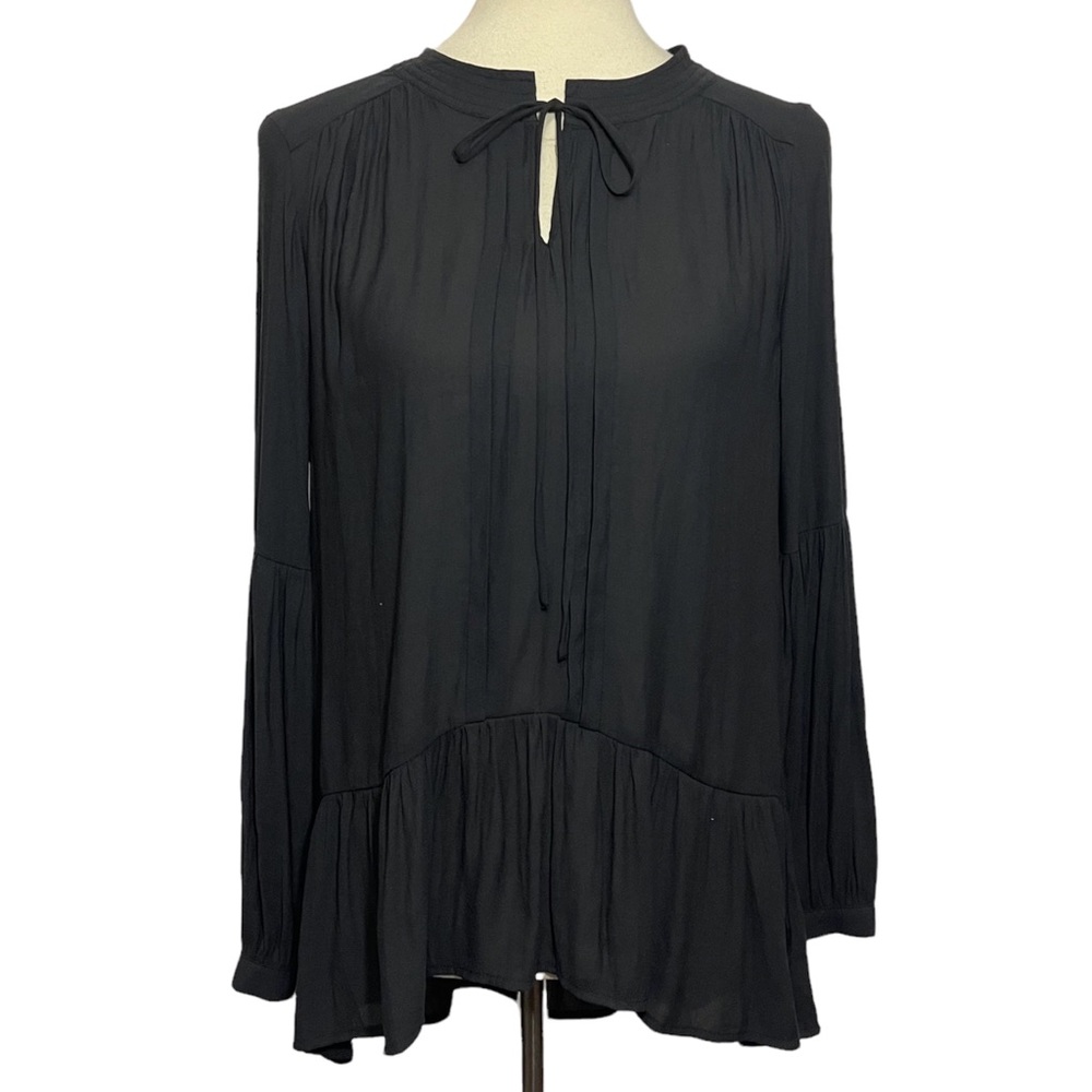Ro & De Semi Sheer Peplum Style Blouse